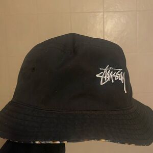 Best all-around Stussy Black Reversible Bucket Hat White Embroidered Logo Unisex